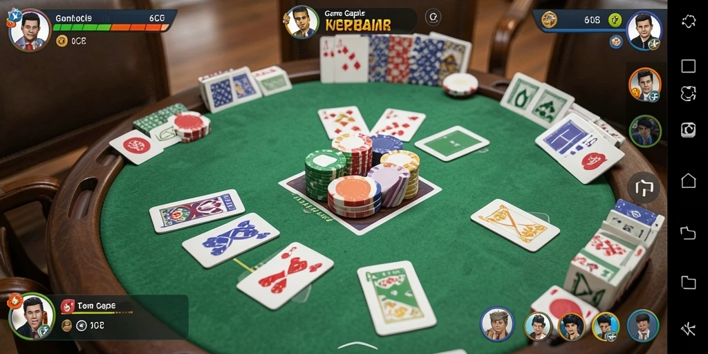 Screenshot gameplay Gaple yang seru dan menegangkan.