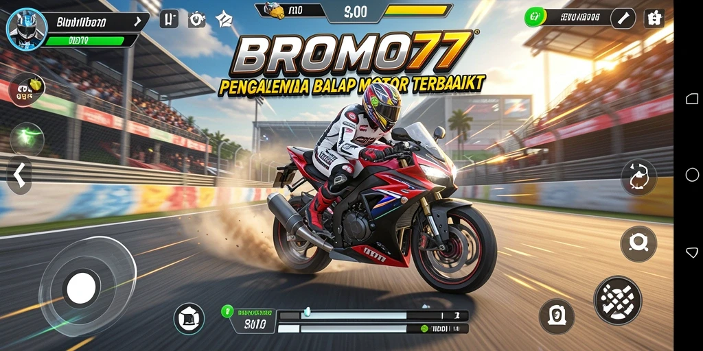 Gameplay seru dari BROMO77 menunjukkan aksi balap motor yang mendebarkan.