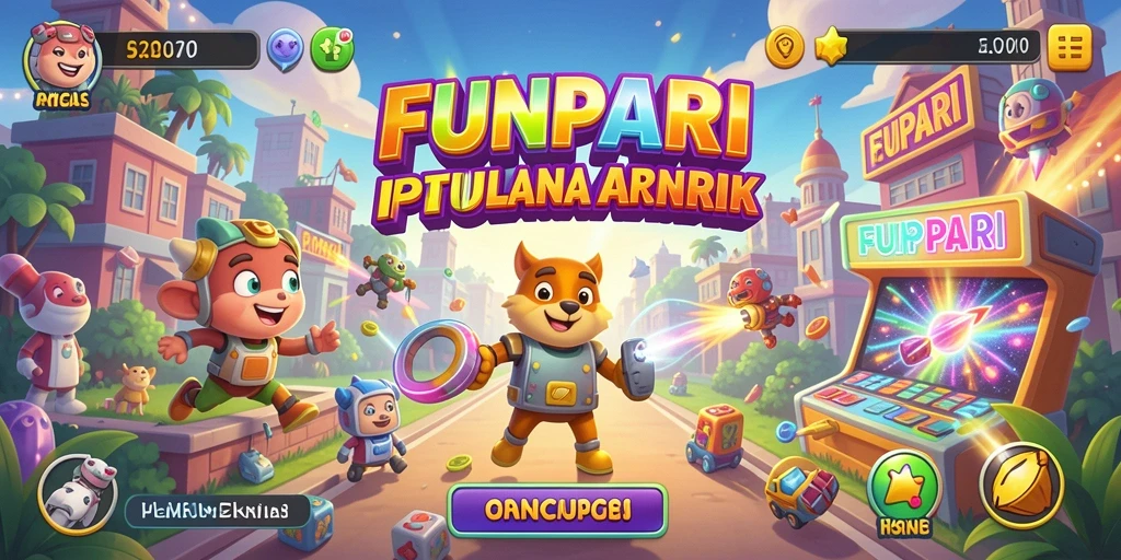 Tampilan gameplay seru dari FUNPARI yang penuh warna.